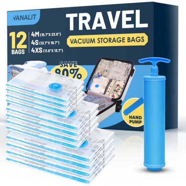 4 bags + 1 pump Vacuum storage bag High quality Premium packaging