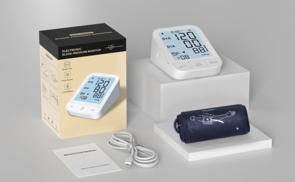 S17 Digital Blood Pressure Monitor – Automatic Upper Arm BP Machine with Large Display, Dual User Memory, Cuff, Voice Function