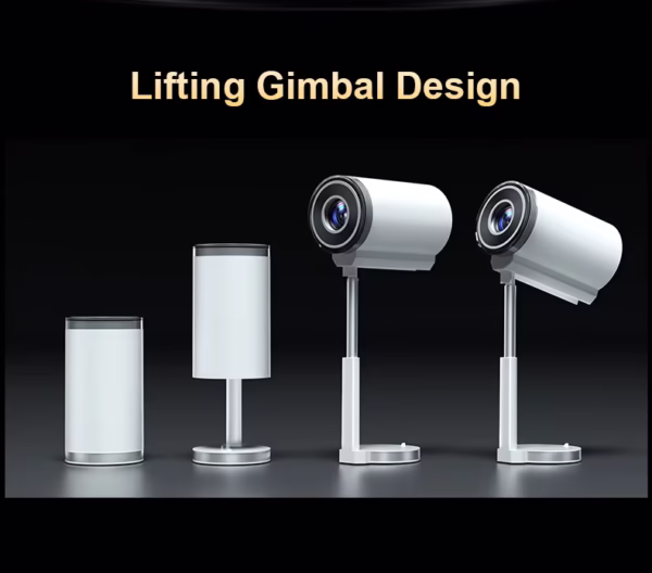 TS-7 Gimbal Projector, FHD Display, 4K Supported, Android 11, Smart Wi-Fi6, Bluetooth 5.0 with 180 Rotating Gimbal with Bracket Newly Designed Home Theater Projector