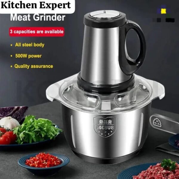 Electric Meat Chopper Grinder 3 Litre variable speed With Sharp Blades Stainless Steel Bowl